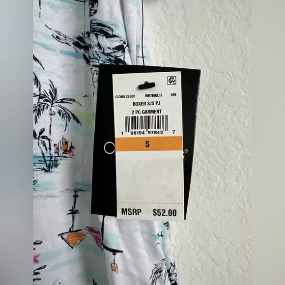 Cuddl Duds Short Sleeve Top & Boxer Shorts Pajama Set Size S - Picture 6 of 6